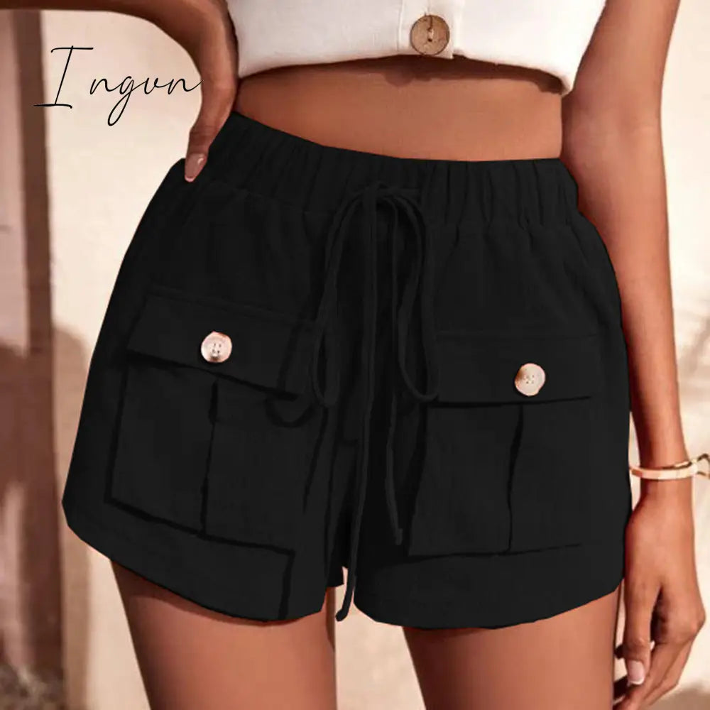 Ingvn - Tie Waist Cargo Shorts