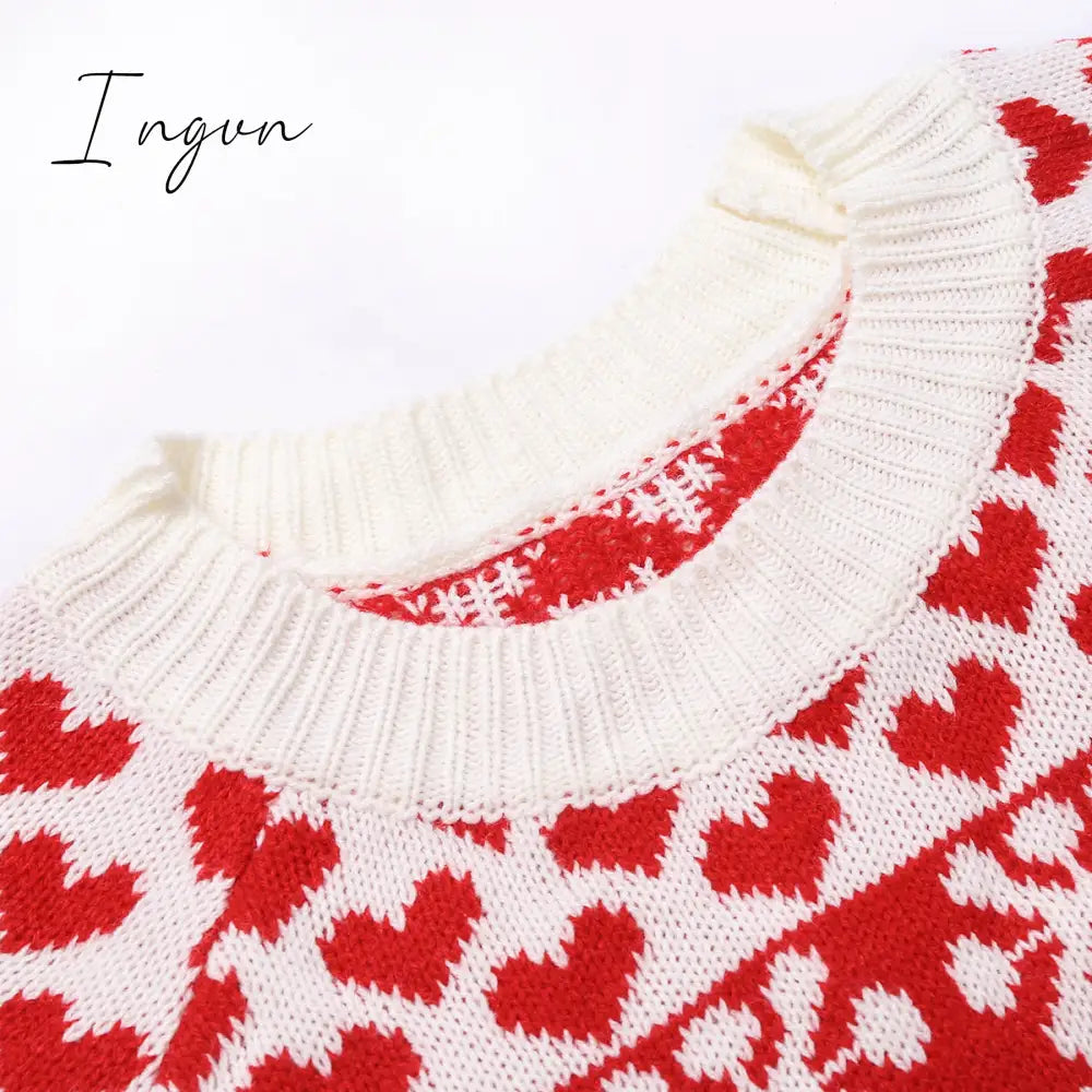 Ingvn - Fashion Autumn Winter Long Sleeve Loose Christmas Dresses Ladies Christmas Print A-line Mini Dress tops New Women