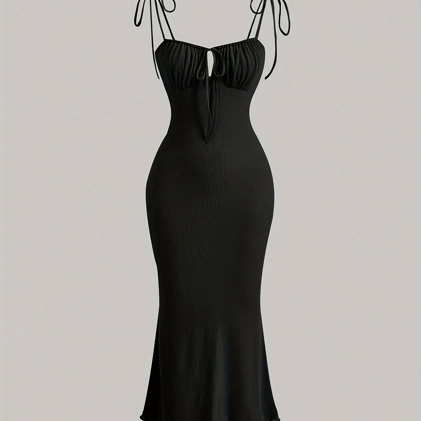 Sultry Bodycon Dress - Mid Elasticity, Drawstring Ruched, Spaghetti Strap, Machine Washable, Sexy Solid Color Party Dress for Women - Summer Essential