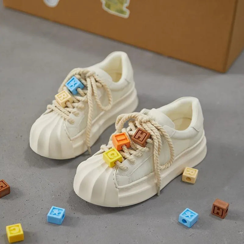 Ingvn  Ladies Shoes Round Toe Women Footwear High On Platform Off White Low Sale Offers Stylish A Light Korean Original Urban 39