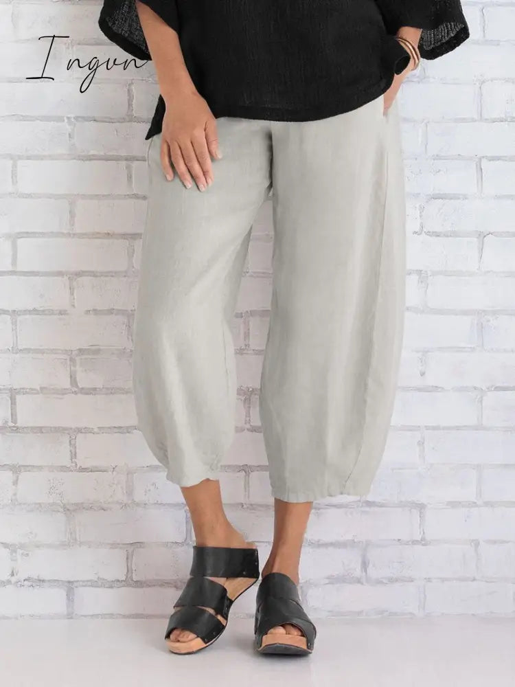 Ingvn - Women's Casual Loose Cotton Pants