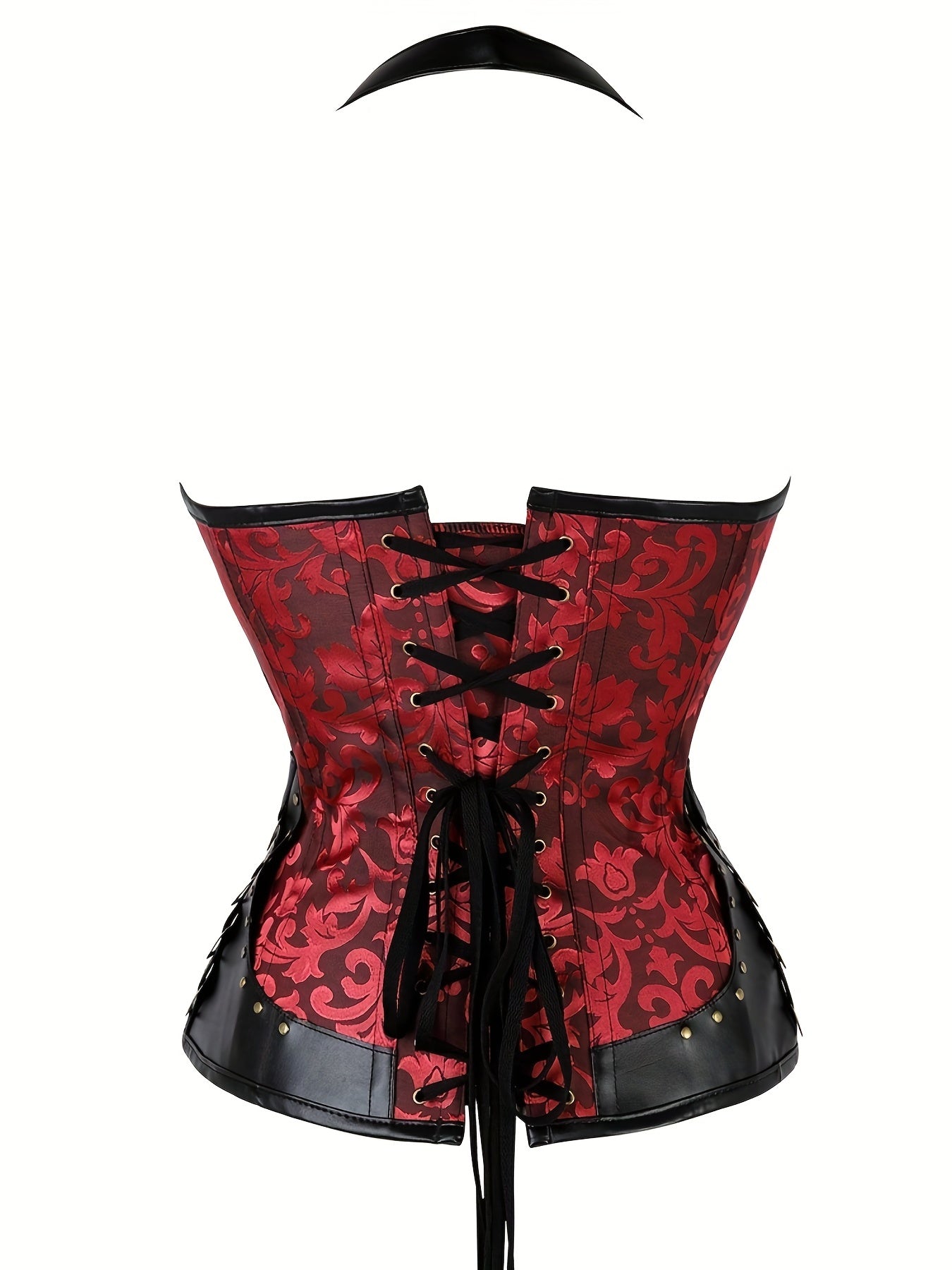 Romantic Jacquard Halter Strapless Corset Body Shaper - Firm Tummy Control, Lace-Up Detail, Push-Up Effect - Womens Lingerie for a Seductive, Sleek Silhouette