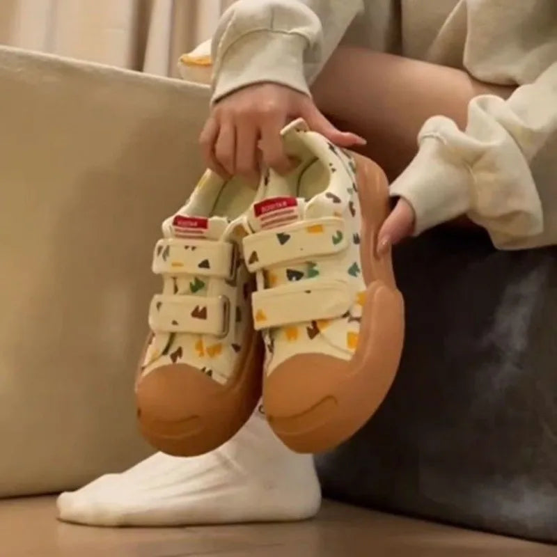 Ingvn  Kawaii Women's Sports Shoes Canvas Platform Sneakers Casual Cute Tennis Female Spring Summer  Vintage Flats Vulcanize