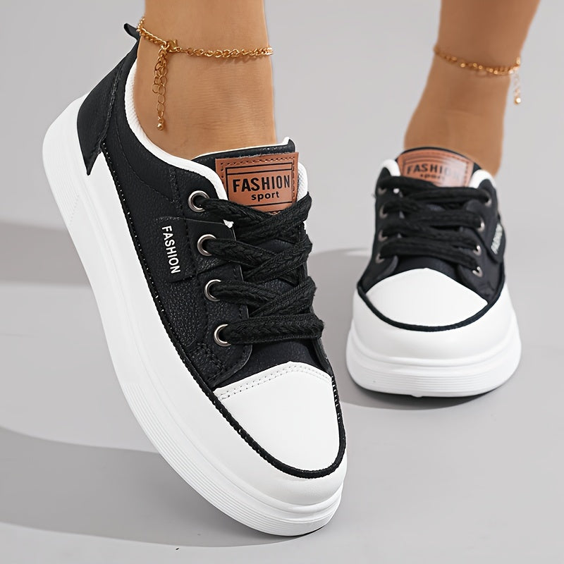 Women's Simple Sneakers, Casual Lace Up Outdoor Shoes, Women's Comfortable Low Top Shoes Plus Size