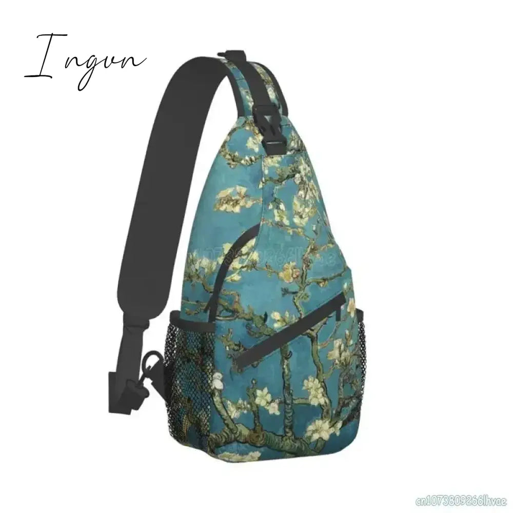 Ingvn - Vincent Van Gogh Almond Blossom Sling Chest Bag for Women Crossbody Backpack Travel Shoulder Bags Waterproof Daypack for Hiking