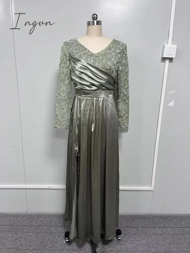 Ingvn - Ladies Elegant Fashion V Neck Party Dinner Dress