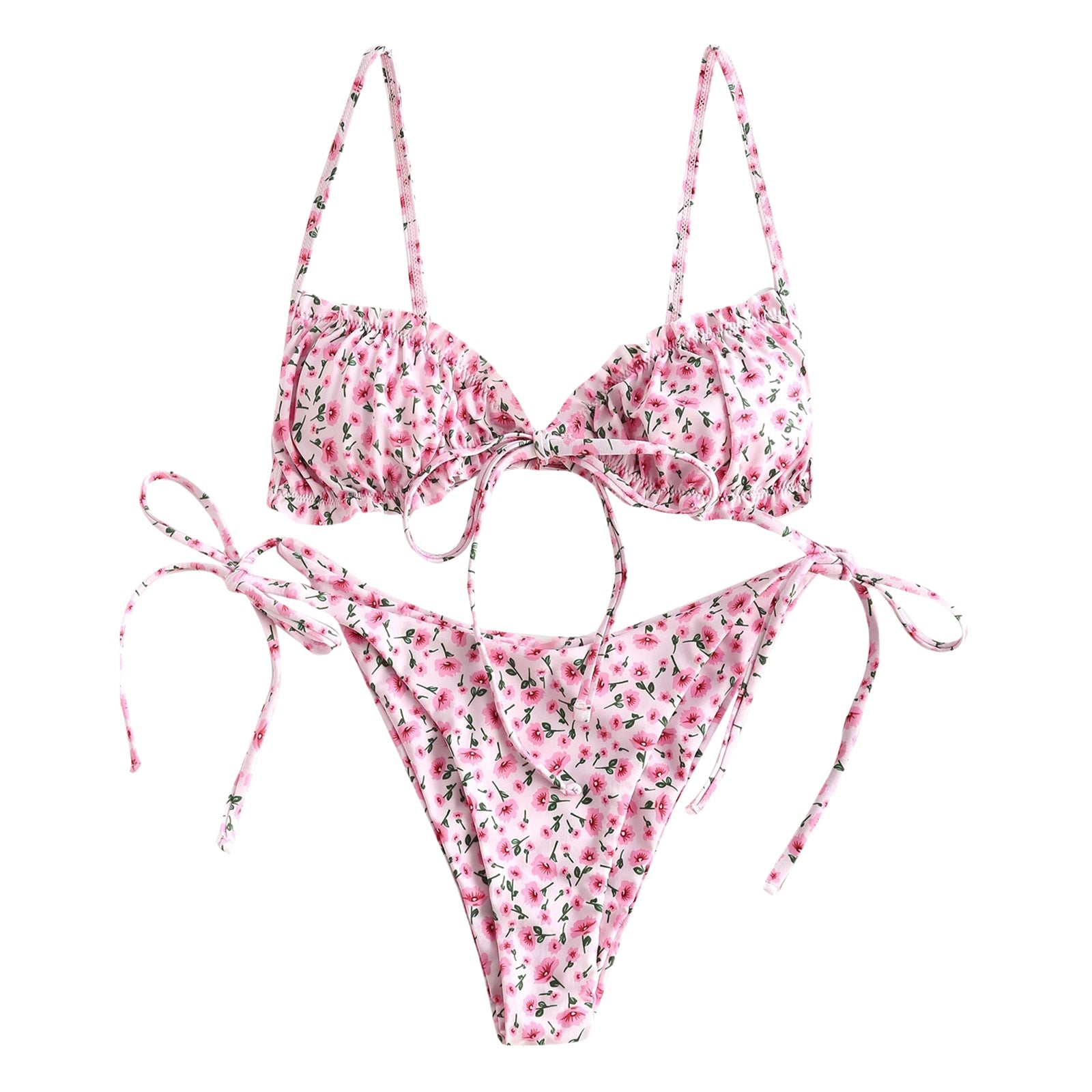 Women's Summer /Leopard Print Swimsuits Bikinis Two-Piece Halter Bandage Beachwear Brazilian Biquini Swimwear