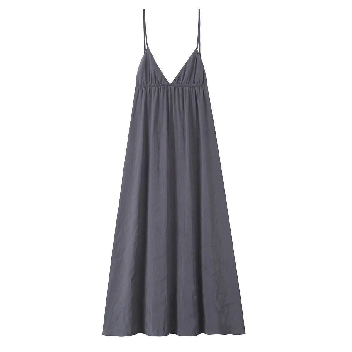 Sexy Backless Flowy Midi Slip Dress Women High Waist V Neck A-line Holiday Summer Dresses Casual Beach Vestidos