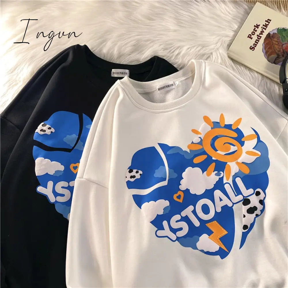 Ingvn - Women Letter Designer Love Y2k Hoodies Female Harajuku Korean Fashion Sweatshirts Girl Vintage Streetwear Hoodie