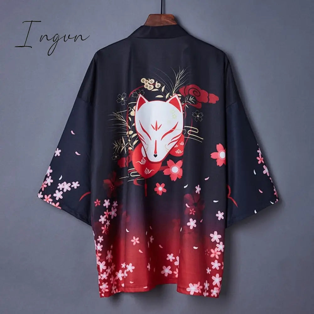 Ingvn - Kimono Cardigan Womens Tops And Blouses Japanese Streetwear Women Tops Summer Long Shirt Female Ladies Blouse Women Clothes