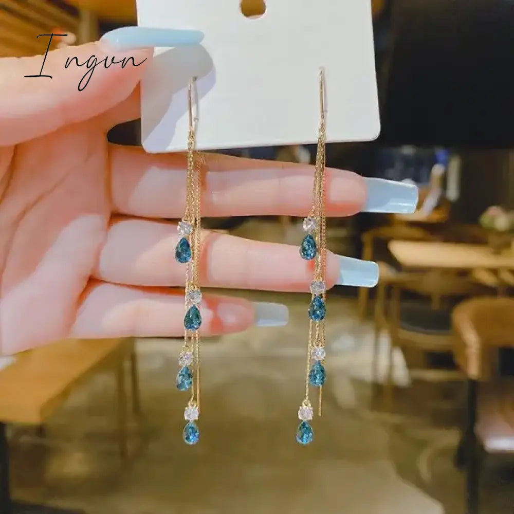 New Purple Crystal Flower Dangle Earrings For Women Girls Shining Zircon Love Heart Waterdrop Earring Wedding Luxury Jewelry