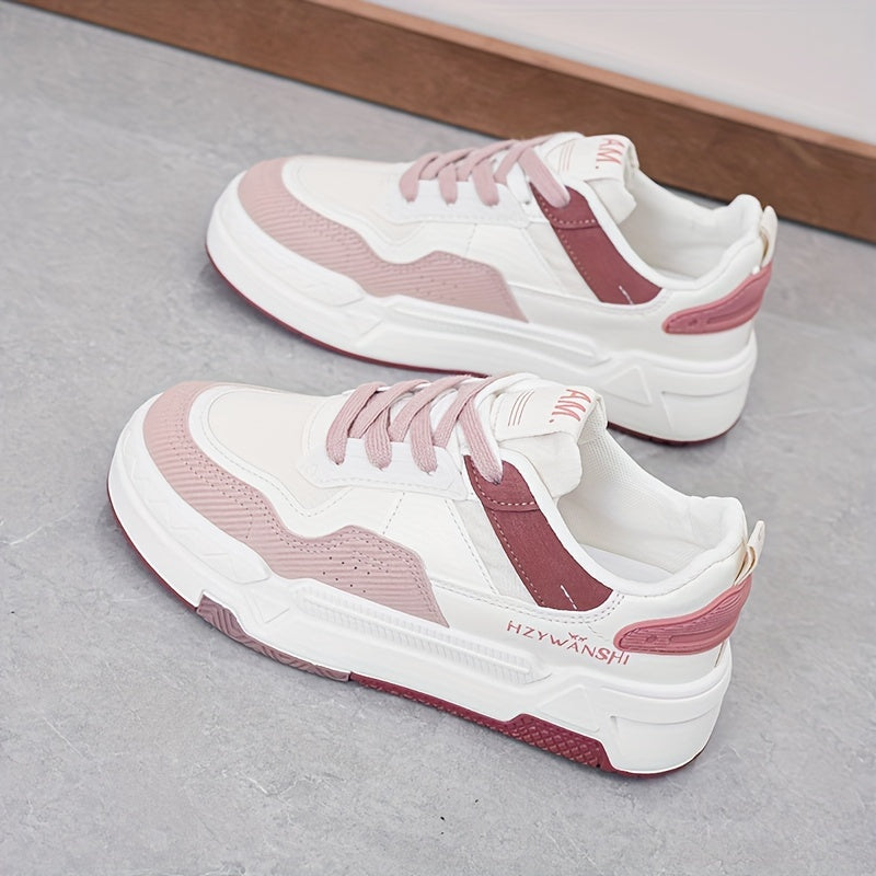Women's Casual Platform Sneakers, Versatile Lace Up Outdoor Shoes, Comfortable Low Top Skate Shoes plus size