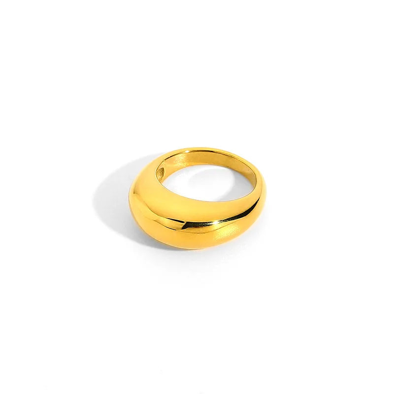 INGVN  Fashion Stainless Steel Waterproof Open Ring Personality Charms PVD Real Gold 18K Plated Trendy Jewelry for Women