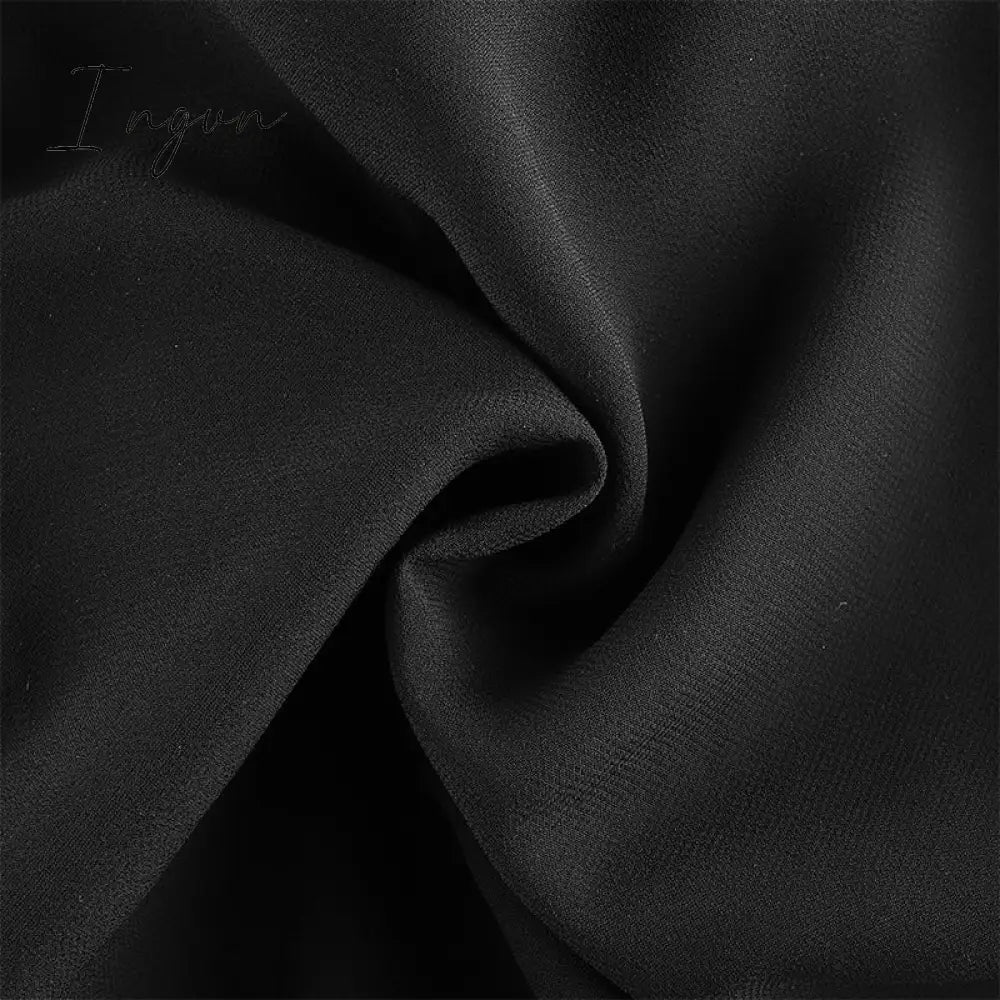 Ingvn - Sweetown Dark Academia Gothic Dresses Women Chiffon Ruffles Black E Girl Clothes Sleeveless V Neck Lace Up Mini Dress Summer