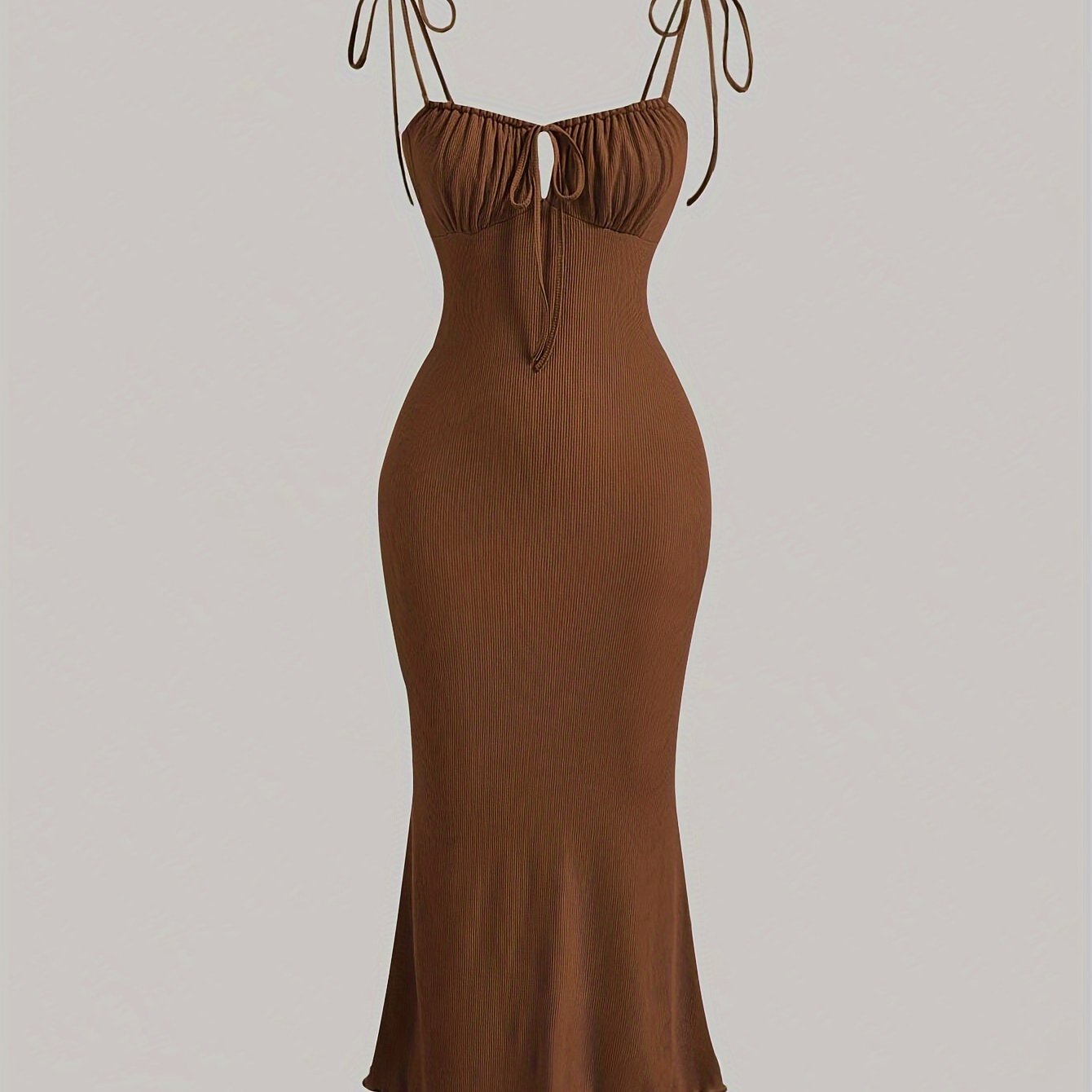 Sultry Bodycon Dress - Mid Elasticity, Drawstring Ruched, Spaghetti Strap, Machine Washable, Sexy Solid Color Party Dress for Women - Summer Essential