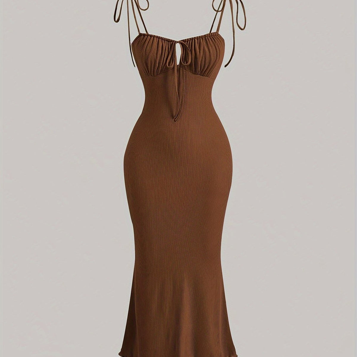 Sultry Bodycon Dress - Mid Elasticity, Drawstring Ruched, Spaghetti Strap, Machine Washable, Sexy Solid Color Party Dress for Women - Summer Essential