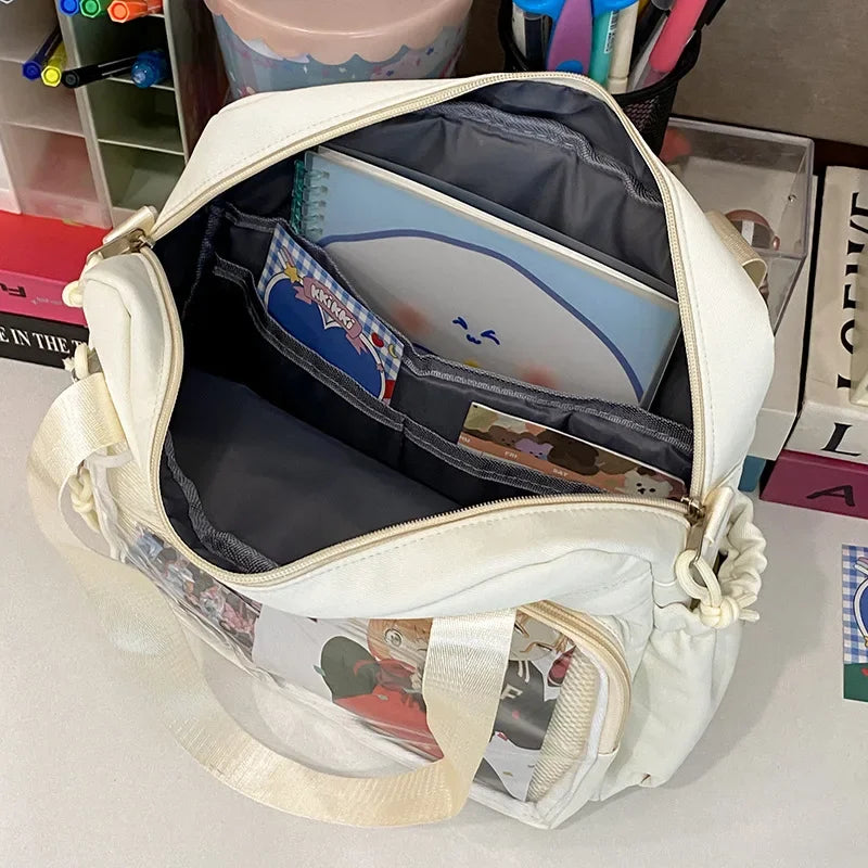 Ingvn  Multifunctional Shoulder Crossbody Bag with Large Capacity for Students To Attend Classes and Tutoring Tote Bag for Girls