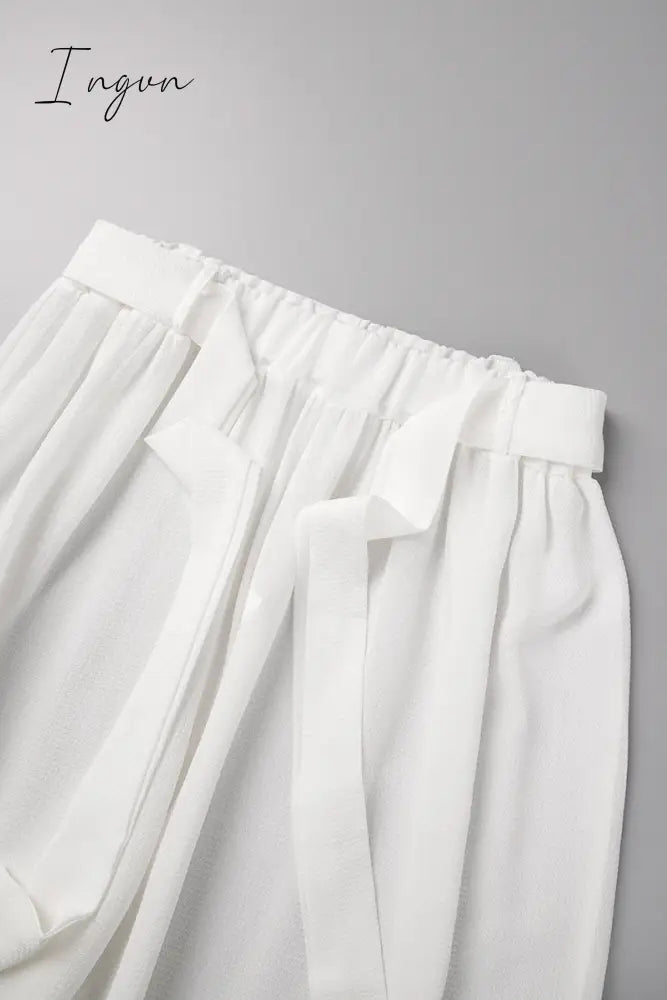 Ingvn - Fashion Casual Solid With Belt Strapless Three Pieces(4 colors)