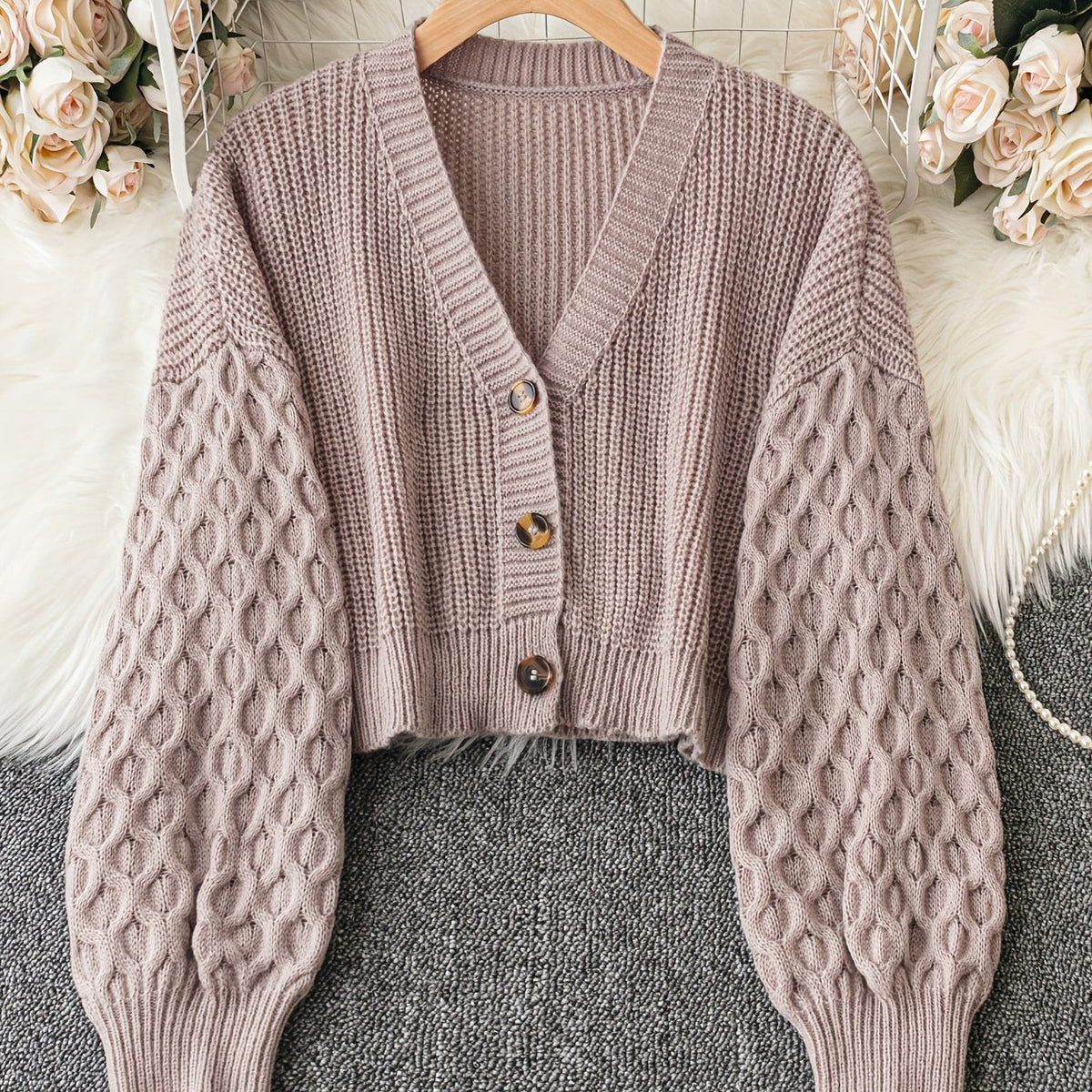 Stylish Solid Button Front Cardigan - Women's Long Sleeve Drop Shoulder Casual Outwear - Cozy Winter Clothing for Everyday Wear