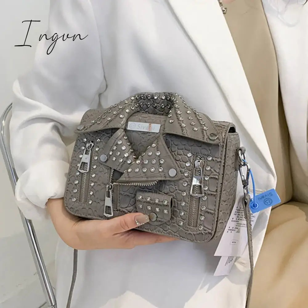 Ingvn - Fashion Jacket Design Crossbody Bag Rivet Clothes Shape Women Handbag Purse Brand Designer Lady Shoulder Bags Luxury Women's Bag