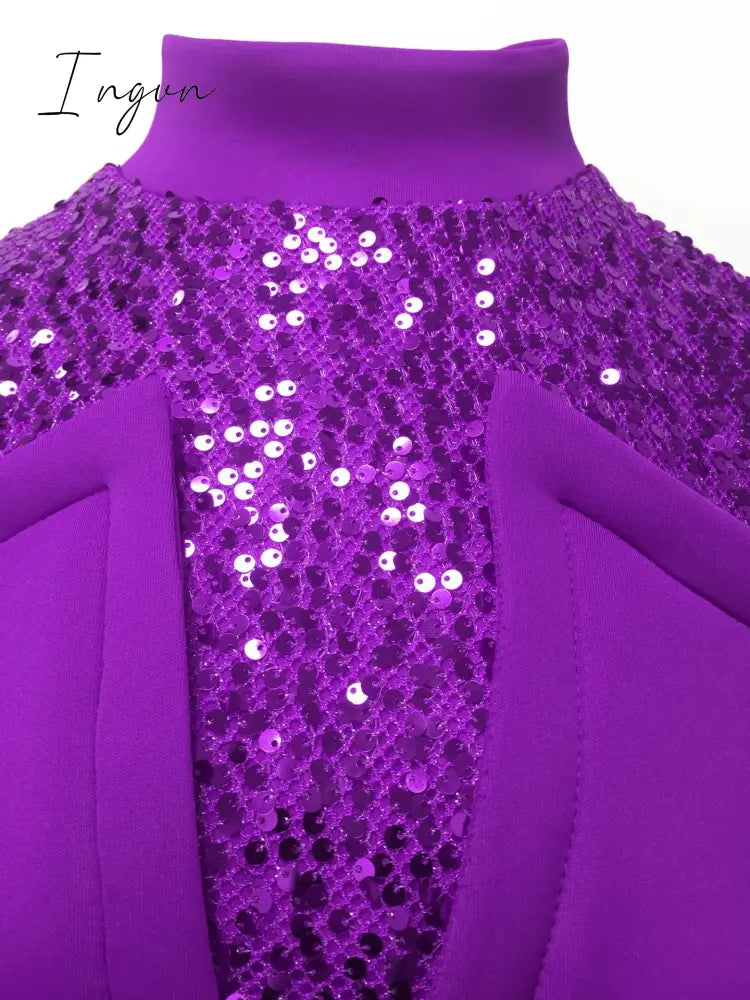 Ingvn - New arrival spring sexy lady 3 colors mid dress zipper fly ruffles bud dress full sleeve slivers office lady new dress