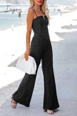 Ingvn - Casual Simplicity Solid Patchwork Regular Jumpsuits