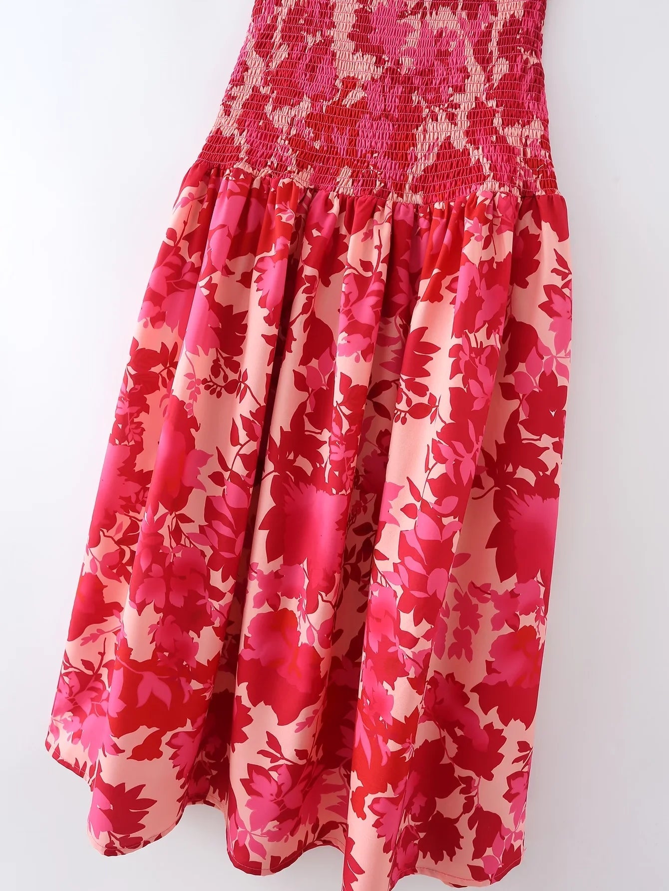 Sleevelss Halter Maxi Summer Dress for Women Sexy Backless Beach Pink Boho Robe Femme  Lace Up Sundress Floral Dress