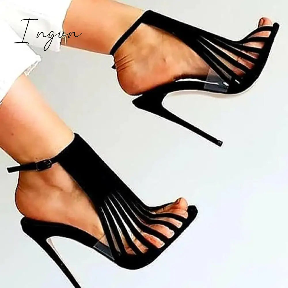Ingvn - Multi Strap Adjustable Buckle Stiletto Heels