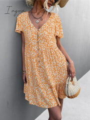Ingvn - Hot Sale Spring Summer V Neck Dresses
