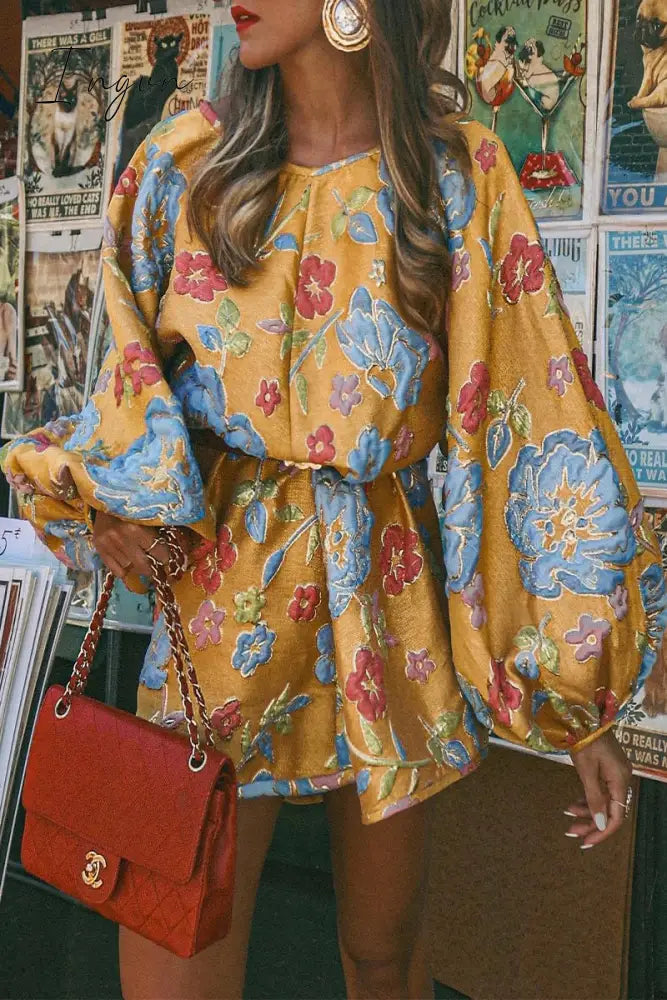 Ingvn - Casual Floral Patchwork O Neck Dresses
