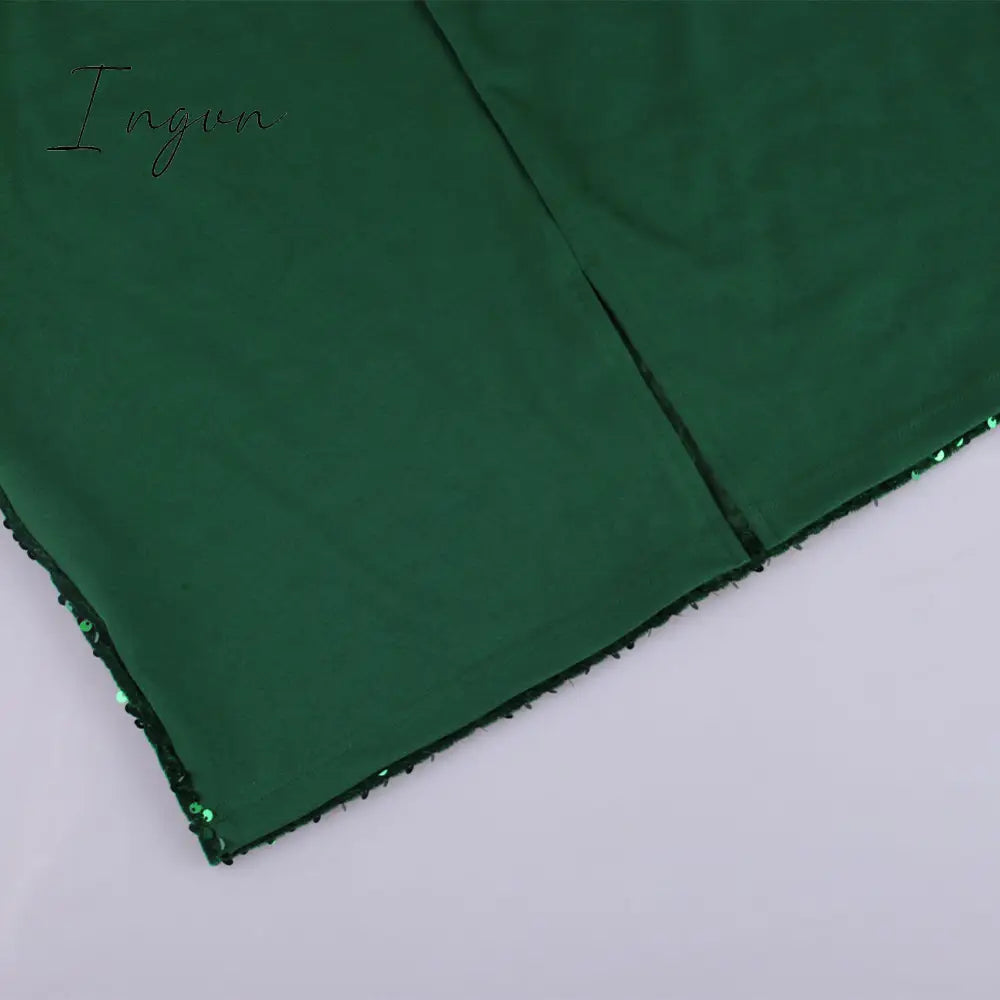Ingvn - Party Dresses Plus Size Women's Summer Dress for Women Elegant Sequin Green Bodycon Dress Evening Wedding Outfits 4XL 5XL