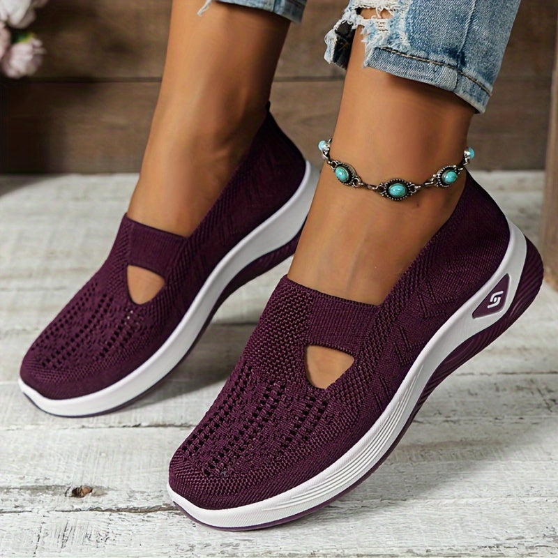 Comfortable Vintage Style Mesh Slip-On Sneakers - Breathable, Lightweight, and Hand Washable Casual Walking Shoes with Rubber Sole, Fabric Insole, and No Embellishment for All-Season Wear - Easy to Clean and Maintain from Tai