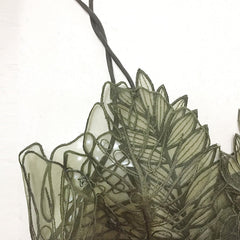 Voguable  Women Tank Top Green Transparent Outfit Camisole  Sexy Embroidered Tanks Organza Leaves Sexy Crop Top