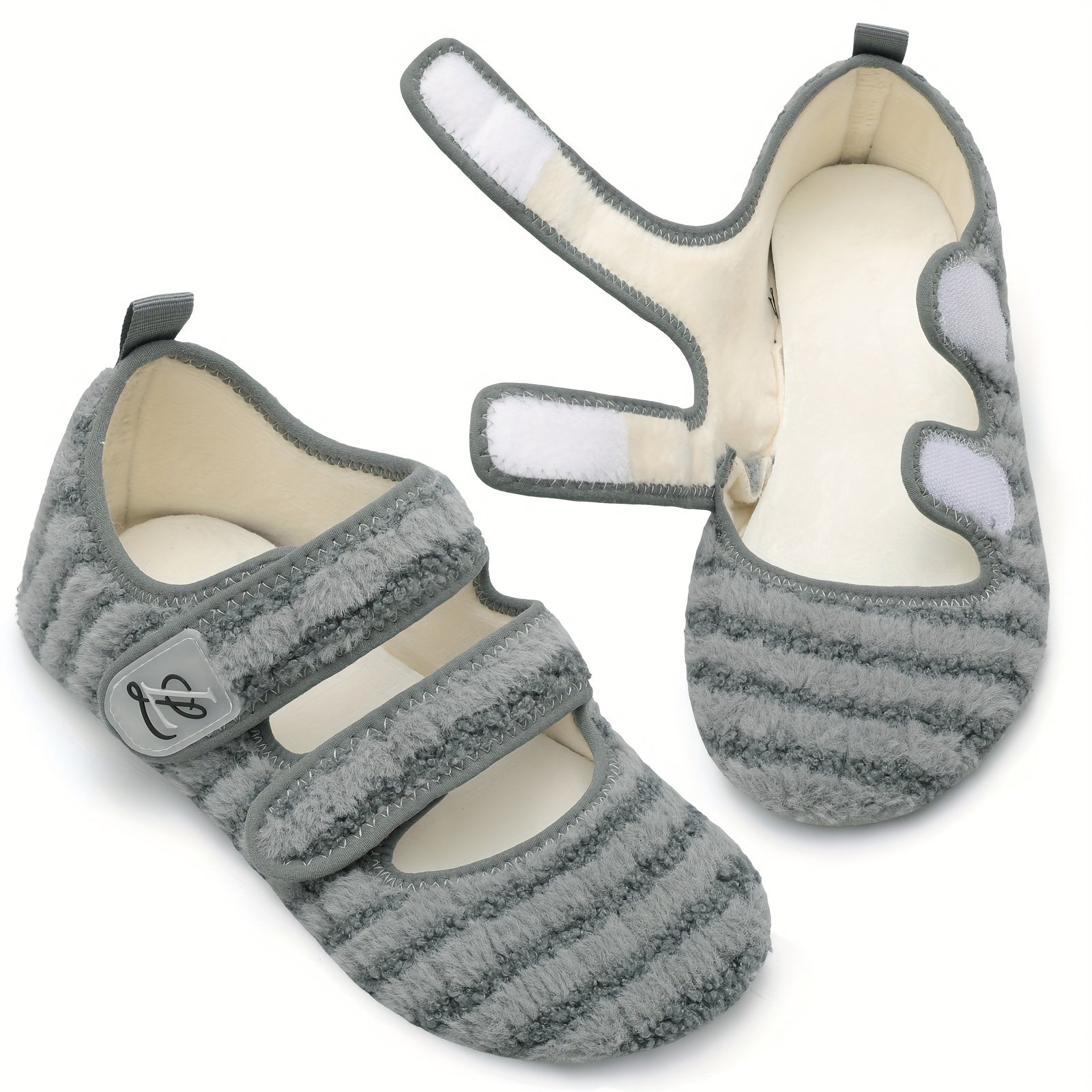 Cozy Wide Fit Slippers for Women - Soft, Lightweight, Non-Slip Rubber Sole, Hook-and-Loop Fastener, Breathable Fabric Upper, EVA Insole, Perfect for Indoor/Outdoor Use in Fall Season