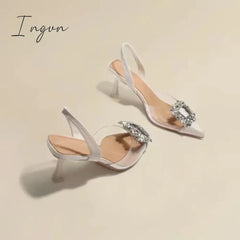 Ingvn - Summer Fashion New Sexy Banquet Comfortable Crystal Transparent Solid Color Pointed Toe Women's High Heels sandals women 2024