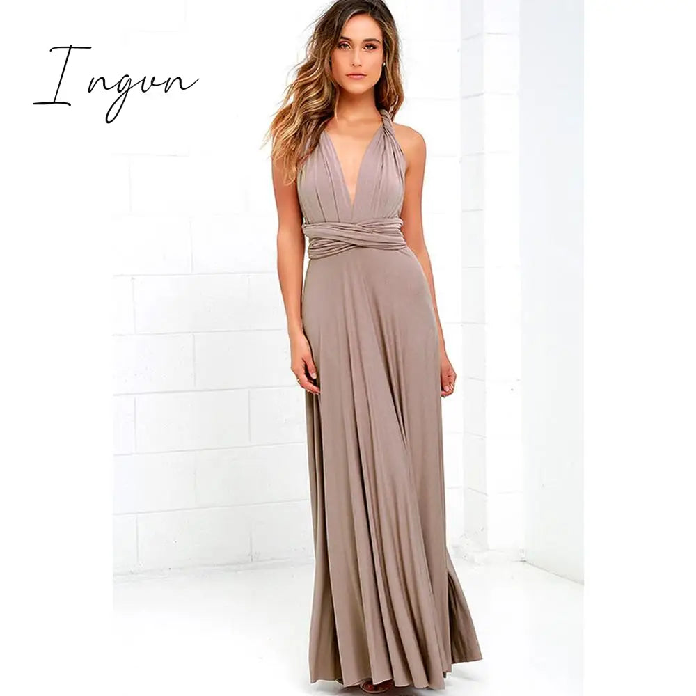 Ingvn - Sexy Women Maxi Dress Red infinity Long Dress Multiway Bridesmaids Convertible Wrap Party Dresses Robe Longue Femme Plus Size