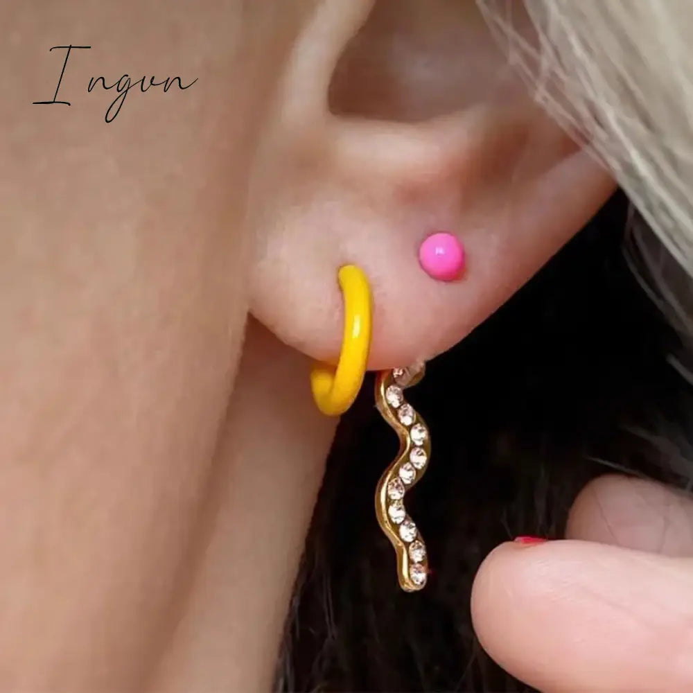 New Trendy Simple Colorful Bean Earrings for Women Exquisite Silver Needle Studs Sweet Elegant Charms Party Jewelry Gifts