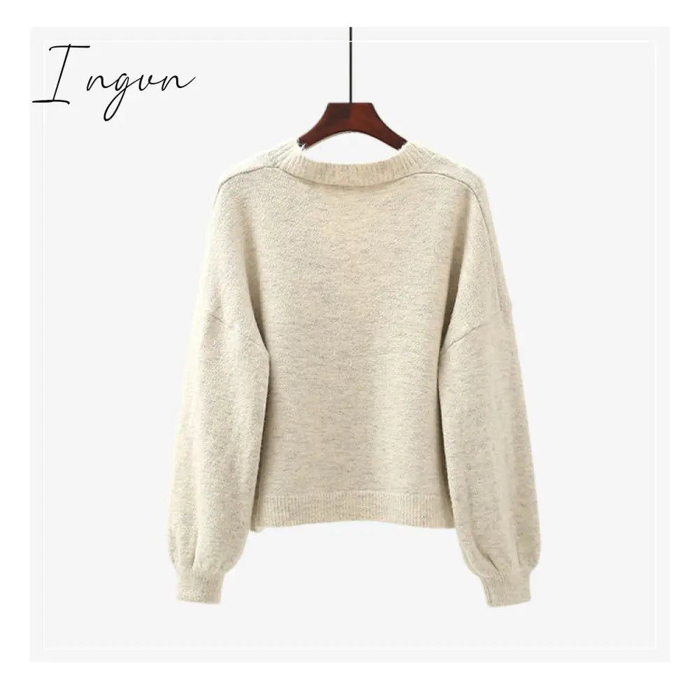 Ingvn - Women Cardigans Sweater Tops Cashmere Casual Sweater Jacket Chic Tops Woman's Sweater Cardigans jersey knit Jumpers