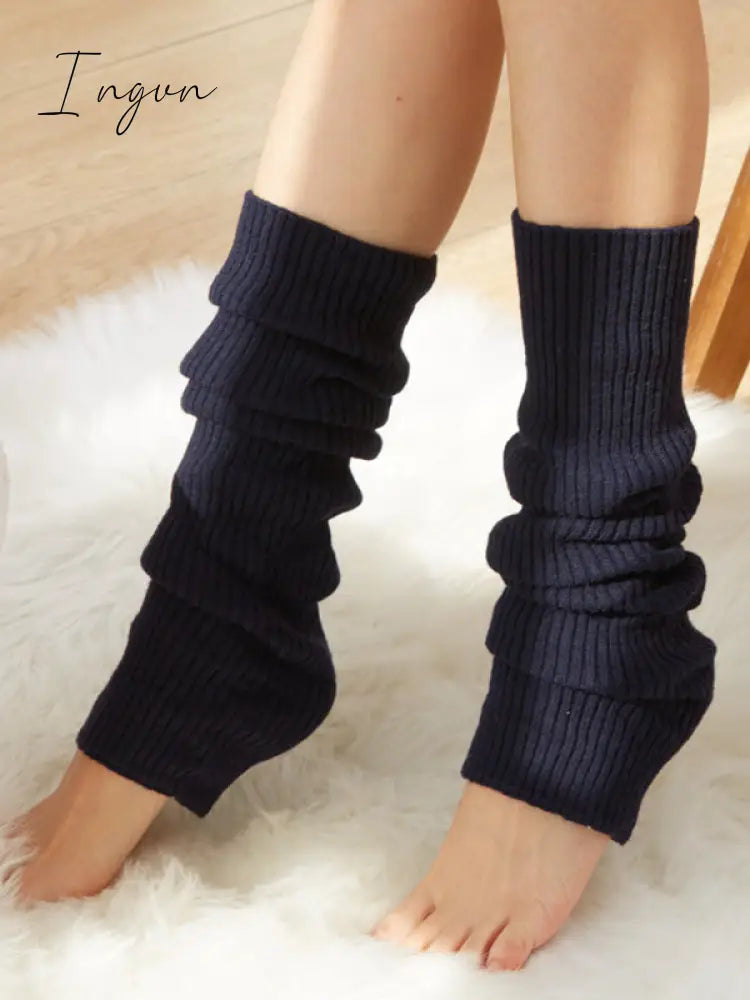 Ingvn - Knitted Solid Color Leg Warmers Accessories