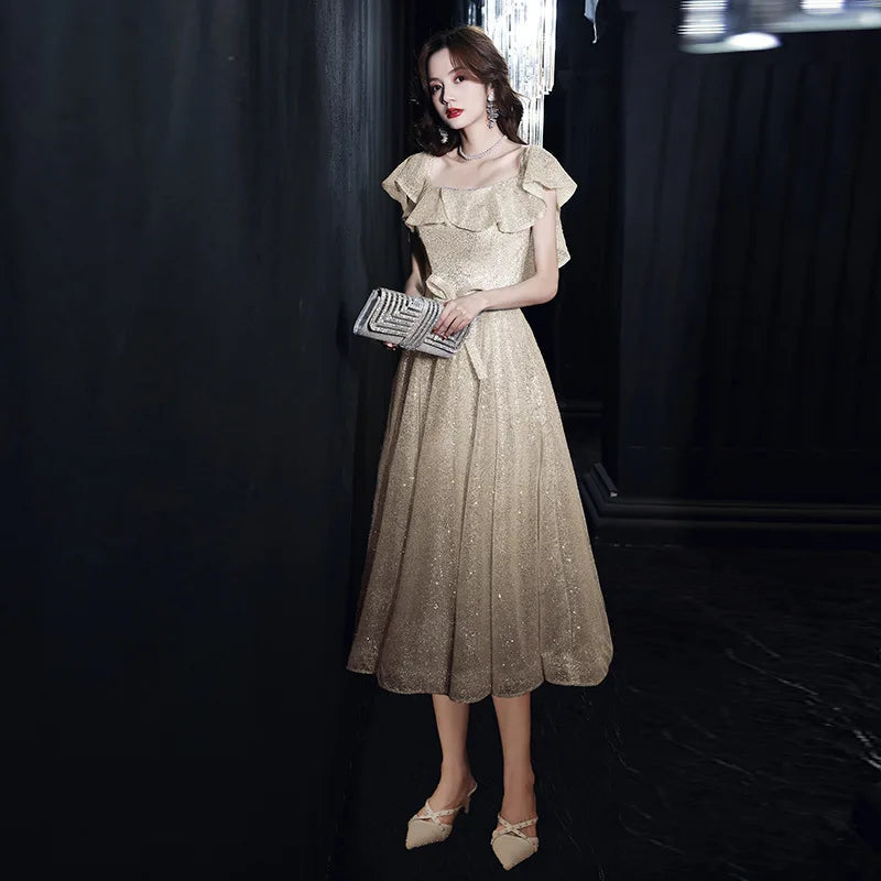 Customized Starry Evening Dress Female 2025 New Elegant Banquet Super Fairy Wedding Party Vestidos Celebrity Silver Long Slim Pr