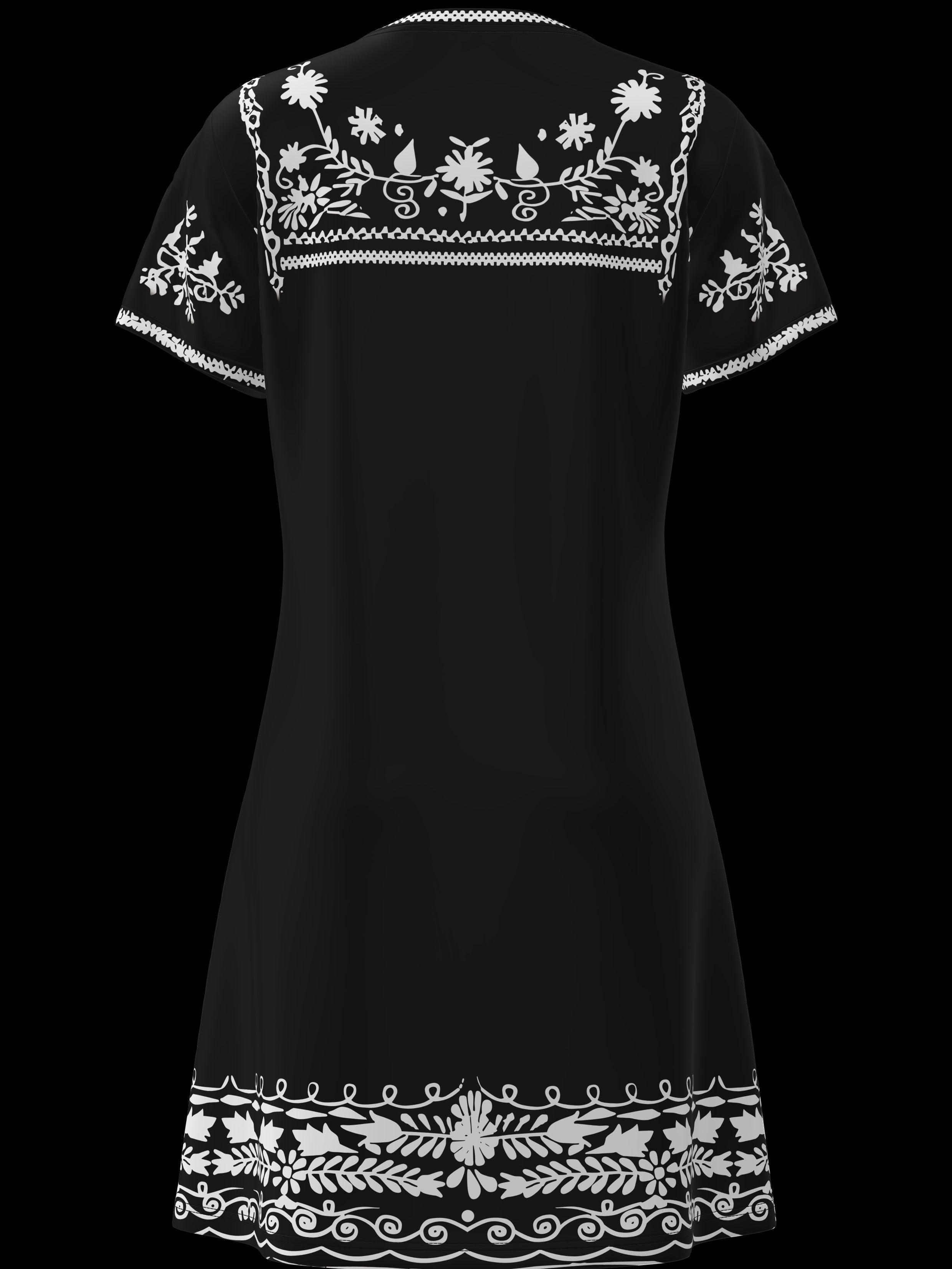 Vibrant Floral Print Short Sleeve A-Line Dress - Comfortable Crew Neck, Above Knee Length, Casual Chic Style for Spring & Summer - Women's Clothing for Everyday Wear