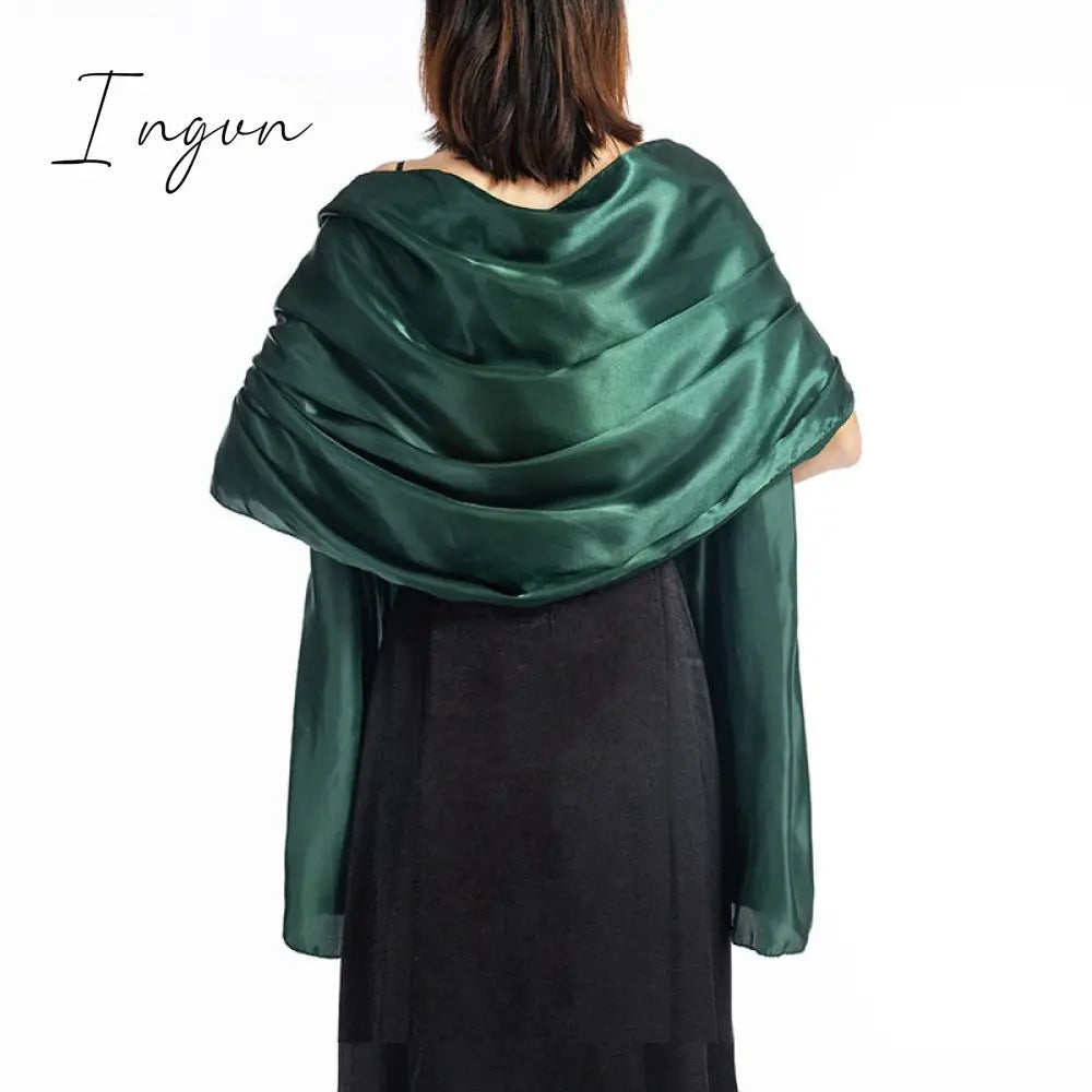Ingvn - 16 Colors Shrugs for Women Evening Cape Dress Wraps Shawls 240*70cm Satin Long Formal Wedding Party Prom Wraps Ladies Bolero