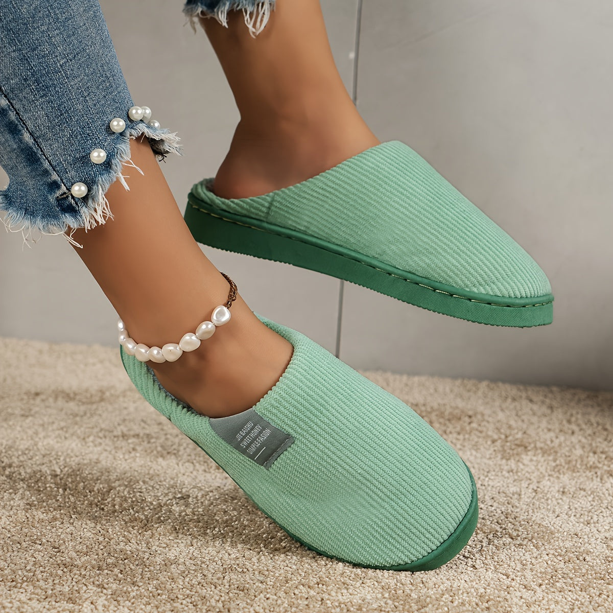 CozySoft Plush House Slippers - Slippers with Soft Sole, Closed Toe, Fuzzy Lining, Warm and Cozy Design for Home Use - Perfect for Cold Winter Days
