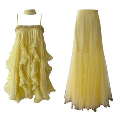 Fashion Women Dress Set Sleeveless Strapless + High Waist Skirt Female Summer Party Dresses New Tide