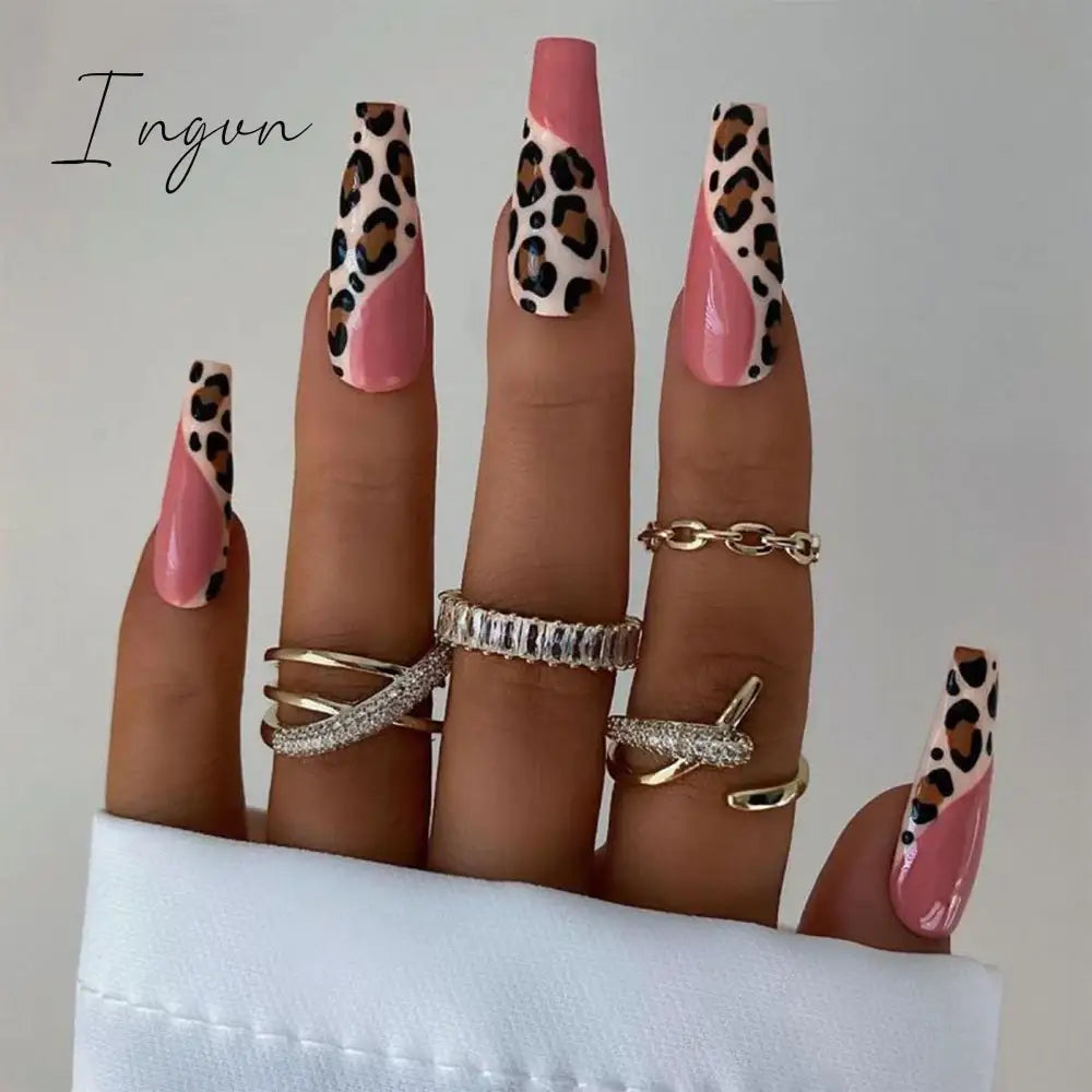 Extra Long Coffin Ballerina False Nails Fake Nails With Designs Press On Nails Manicure Tool Nail Accessory Full Cover Nail Tips