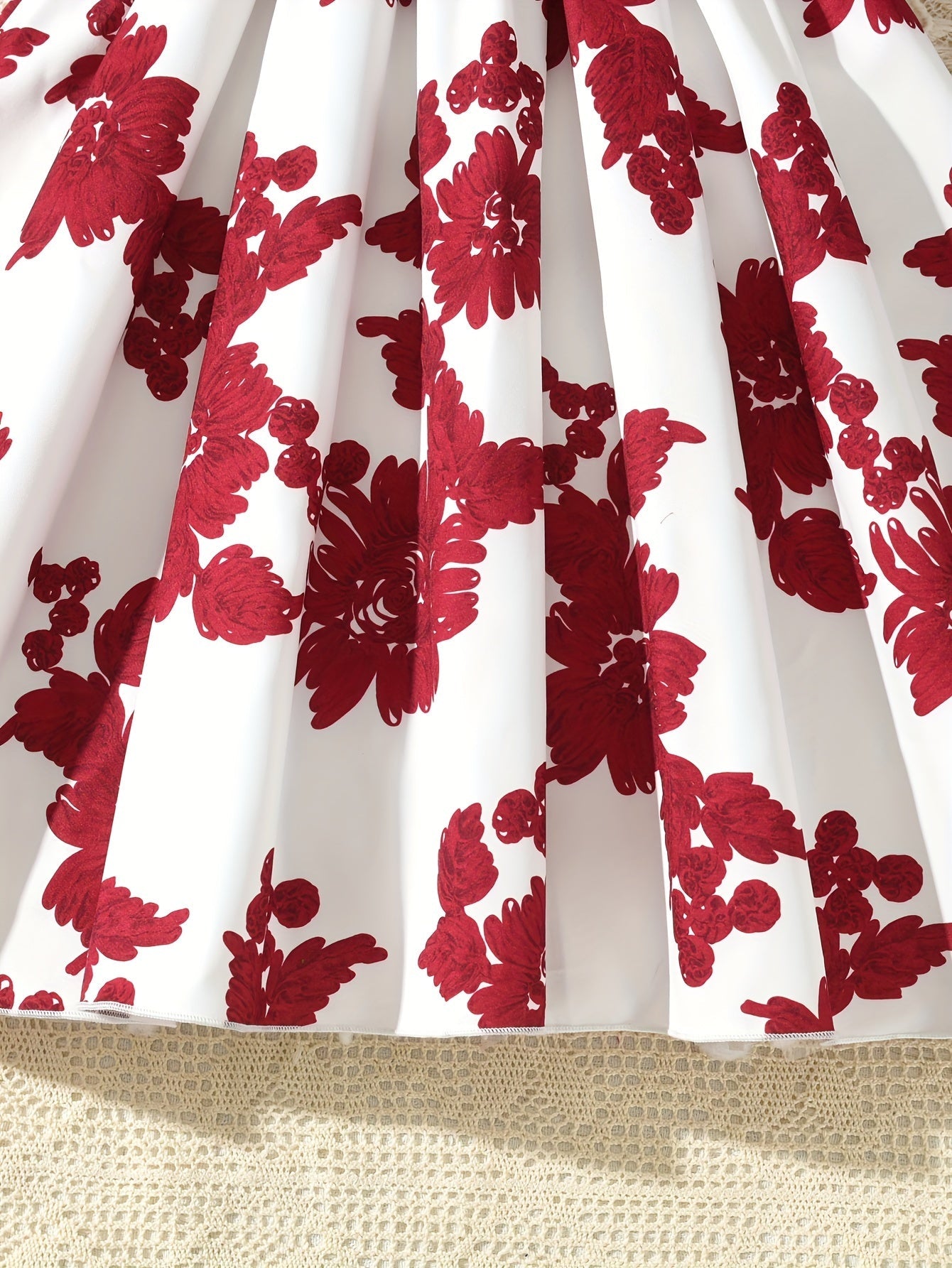 Girls Charming Floral Embroidered Dress - Soft Ribbed Flutter Sleeve - Perfect for Summer Casual Wear