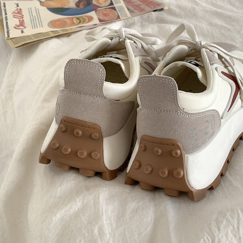 Spring Women Waffle Shoes Design Sneakers Women Sports Shoes All Matching Flat Chunky Shoes Vulcanized Shoes