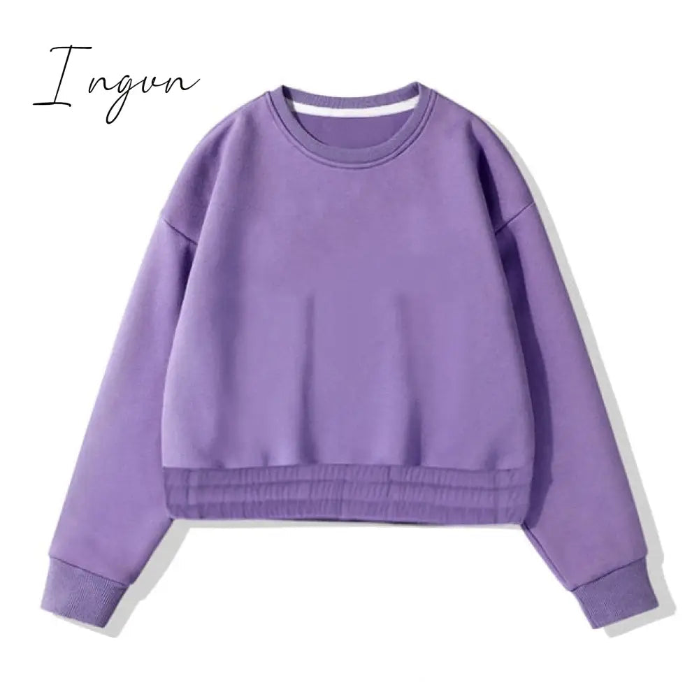 Ingvn - Women Unisex Couple Fleece 100% Cotton Suits 2 Pieces Sets Casual Tracksuit Hoodies Sweatshirt Pants Plus Size
