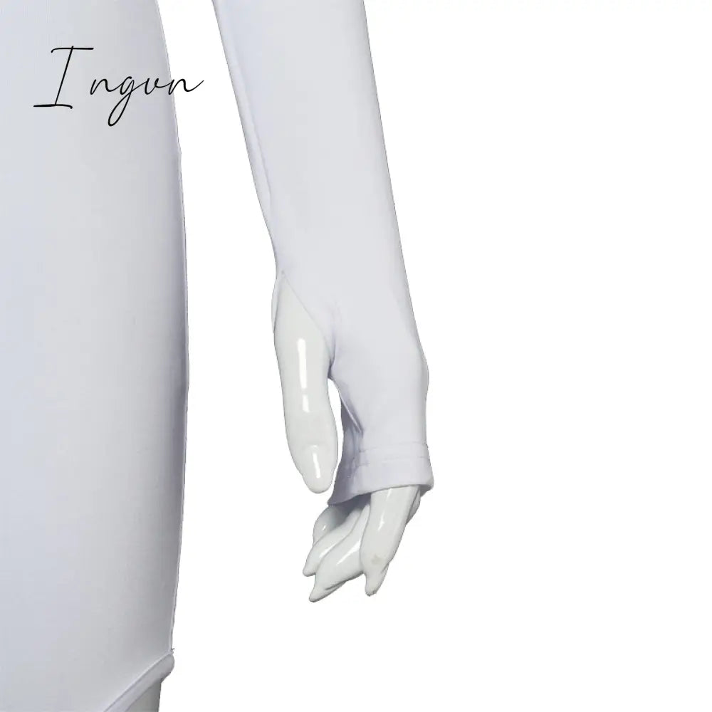 Ingvn - Womens Fashion Casual White Crew Neck Dress Crochet Long Sleeve Bodycon Sexy  Chic And Elegant Woman Dress Corset Party Nightclub Clothing