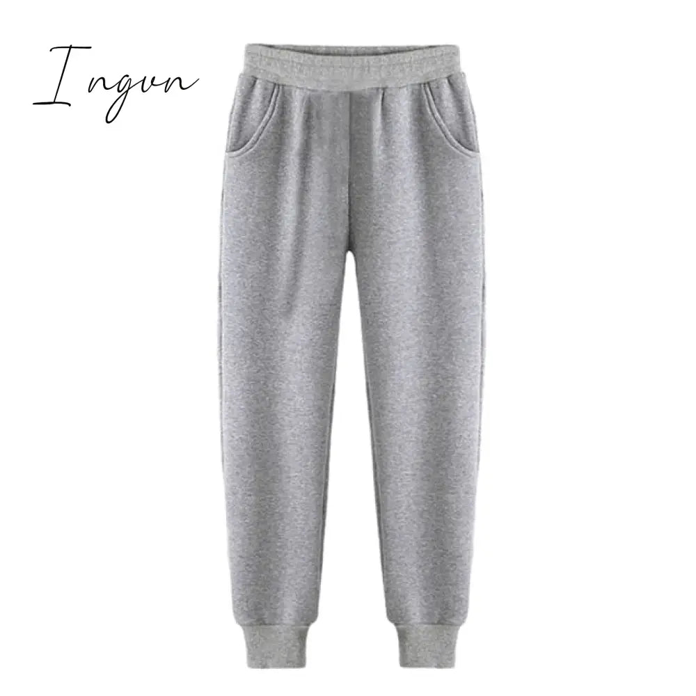 Ingvn - Women Unisex Couple Fleece 100% Cotton Suits 2 Pieces Sets Casual Tracksuit Hoodies Sweatshirt Pants Plus Size